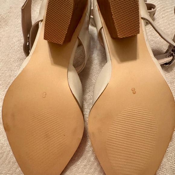 FSJ Beige Buckle Strap Heels - Picture 9 of 12